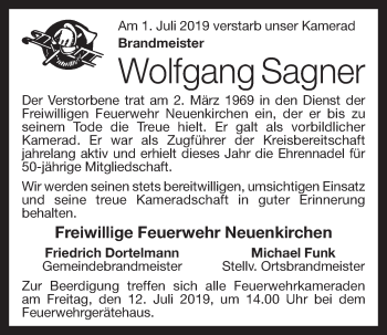 Anzeige von Wolfgang Sagner von OM-Medien