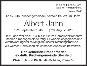 Anzeige von Albert Jahn von OM-Medien