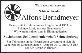 Anzeige von Alfons berndmeyer von OM-Medien
