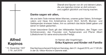 Anzeige von Alfred Kapinos von OM-Medien