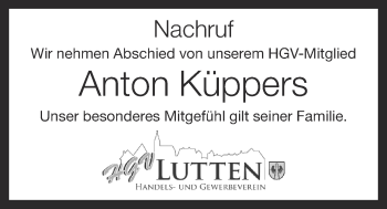 Anzeige von Anton Küppers von OM-Medien