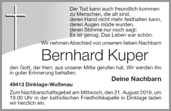 Anzeige von Bernhard Kuper von OM-Medien