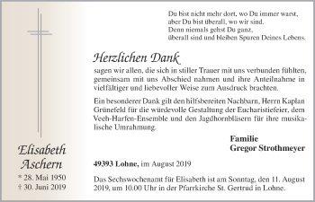 Anzeige von Elisabeth Aschern von OM-Medien