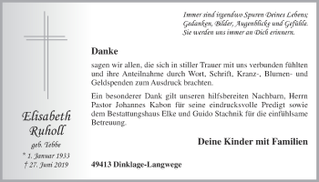 Anzeige von Elisabeth Ruholl von OM-Medien