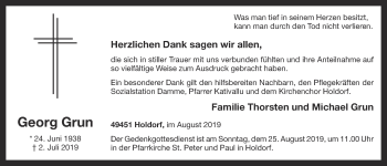 Anzeige von Georg Grun von OM-Medien