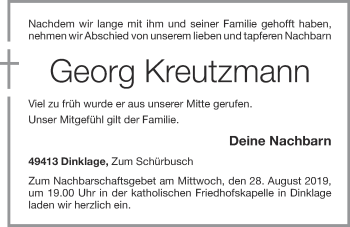 Anzeige von Georg Kreutzmann von OM-Medien