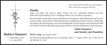 Anzeige von Hubert Simmert von OM-Medien