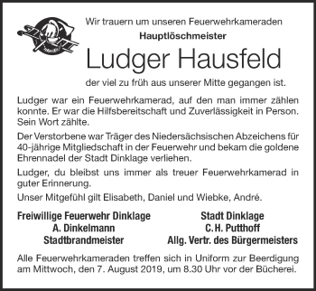 Anzeige von Ludger Hausfeld von OM-Medien