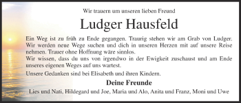 Anzeige von Ludger Hausfeld von OM-Medien