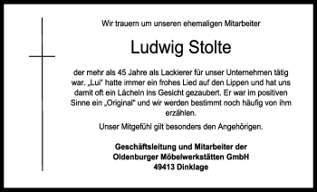 Anzeige von Ludwig Stolte von OM-Medien