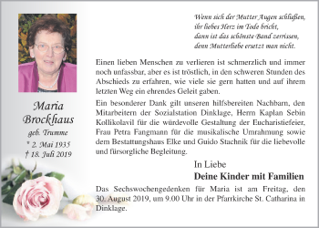 Anzeige von Maria Brockhaus von OM-Medien