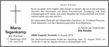 Anzeige von Maria Tegenkamp von OM-Medien