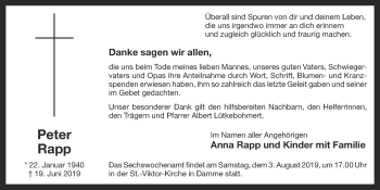 Anzeige von Peter Rapp von OM-Medien