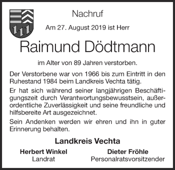 Anzeige von Raimund Dödtmann von OM-Medien