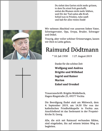 Anzeige von Raimund Dödtmann von OM-Medien