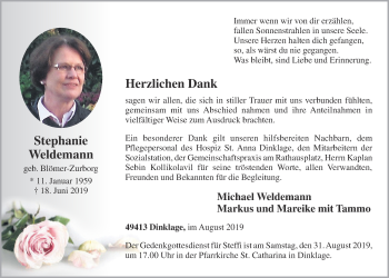 Anzeige von Stephanie Weldemann von OM-Medien