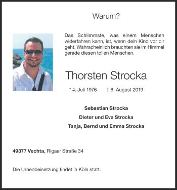 Anzeige von Thorsten Strocka von OM-Medien