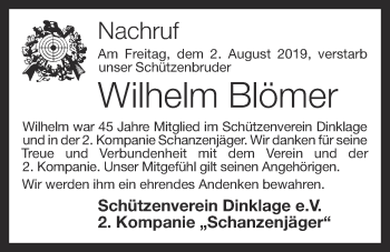 Anzeige von Wilhelm Blömer von OM-Medien