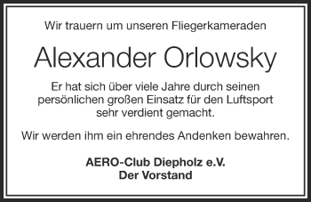 Anzeige von Alexander Orlowsky von OM-Medien
