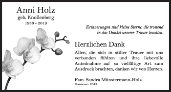 Anzeige von Anni Holz von OM-Medien
