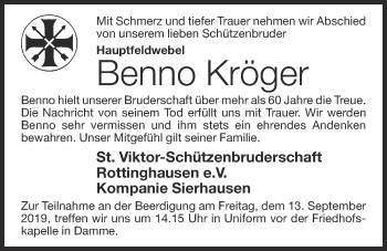 Anzeige von Benno Kröger von OM-Medien