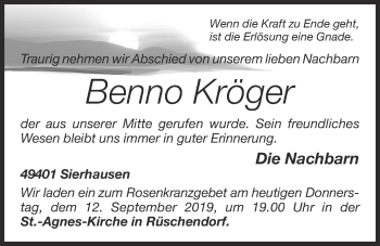 Anzeige von Benno Kröger von OM-Medien