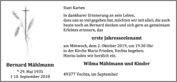 Anzeige von Bernard Mählmann von OM-Medien