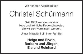 Anzeige von Christel Schürmann von OM-Medien