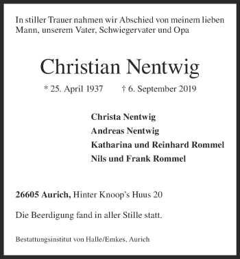 Anzeige von Christian Nentwig von OM-Medien