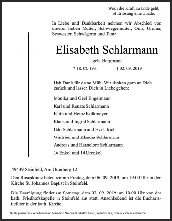 Anzeige von Elisabeth Schlarmann von OM-Medien