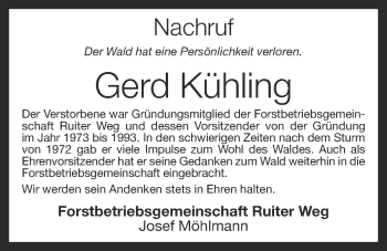 Anzeige von Gerd Kühling von OM-Medien