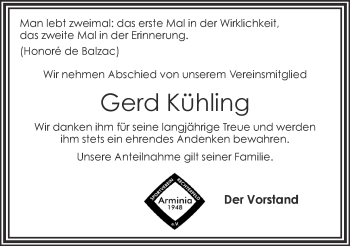 Anzeige von Gerd Kühling von OM-Medien