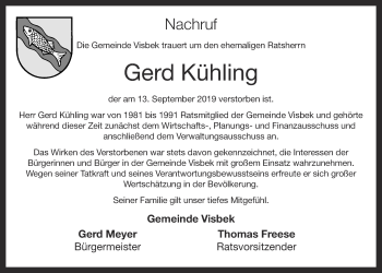 Anzeige von Gerd Kühling von OM-Medien