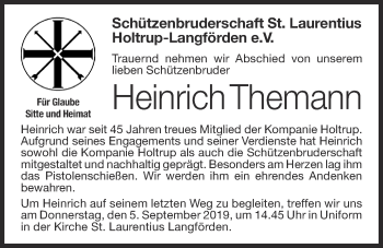 Anzeige von Heinrich Themann von OM-Medien