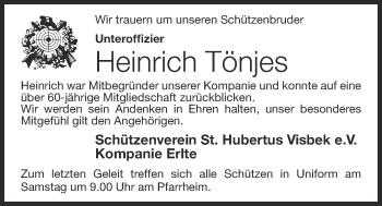 Anzeige von Heinrich Tönjes von OM-Medien