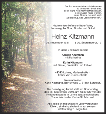 Anzeige von Heinz Kitzmann von OM-Medien