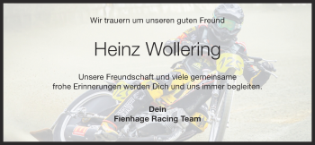 Anzeige von Heinz Wollering von OM-Medien