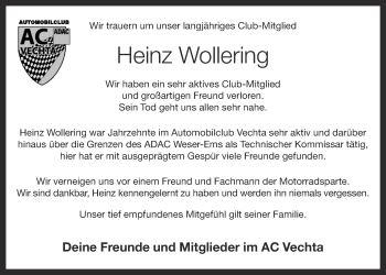 Anzeige von Heinz Wollering von OM-Medien