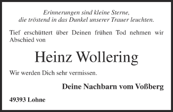 Anzeige von Heinz Wollering von OM-Medien