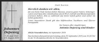 Anzeige von Johannes Depeweg von OM-Medien