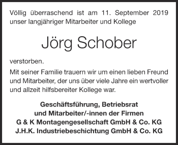 Anzeige von Jörg Schober von OM-Medien