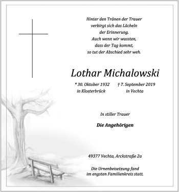 Anzeige von Lothar Michalowski von OM-Medien