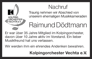 Anzeige von Raimund Dödtmann von OM-Medien