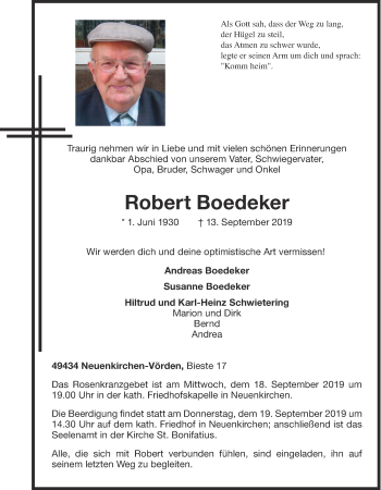 Anzeige von Robert Boedeker von OM-Medien