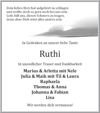 Anzeige von Ruth Meyer von OM-Medien