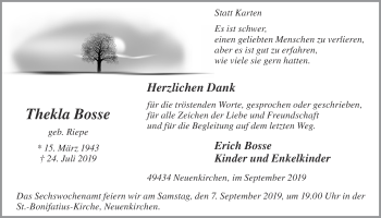 Anzeige von Thekla Bosse von OM-Medien