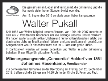 Anzeige von Walter Pukall von OM-Medien