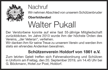 Anzeige von Walter Pukall von OM-Medien