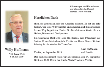 Anzeige von Willy Hoffmann von OM-Medien