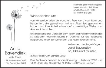 Anzeige von Anita Bavendiek von OM-Medien